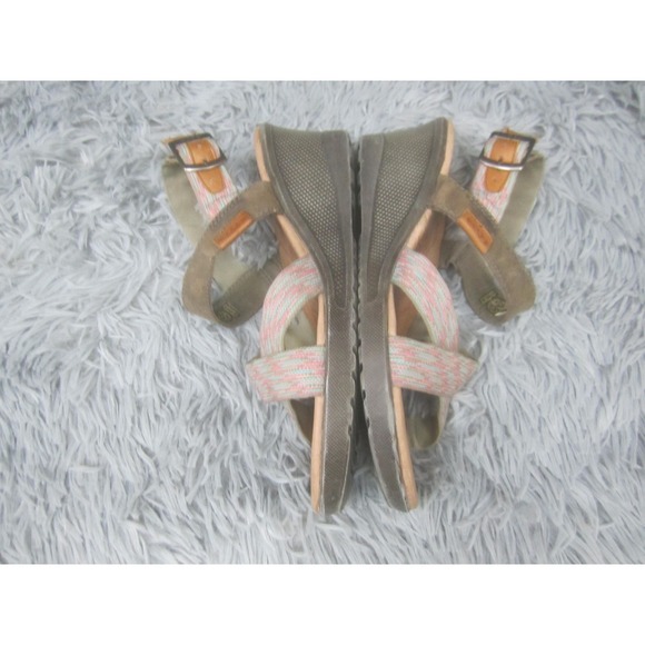 KEEN Shoes Womens Size 8.5 Brown Multicolor Strappy Wedge Sandals Buckle Comfort - Picture 8 of 9